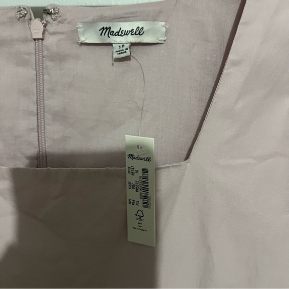NWT MADEWELL poplin Lizzie babydoll pink dress size 10 - Picture 6 of 9